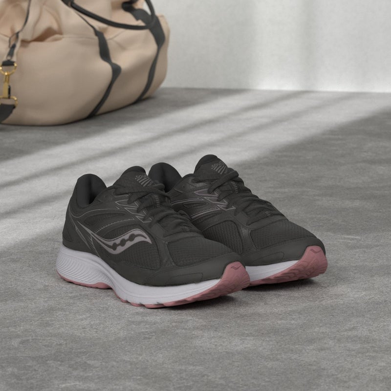 Saucony Women's Cohesion 14 Road Running Shoe, Black/Pink, 9.5 - Image 2